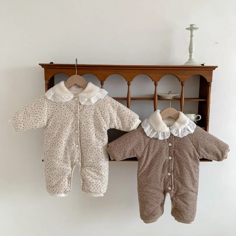 Winter Clothing Newborn - Korean Baby Cotton Jumpsuit Thickened Hooded