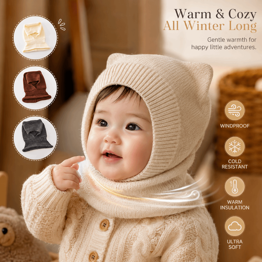 Wool Balaclava Knit - New Warm Woolen Baby Balaclava Hat