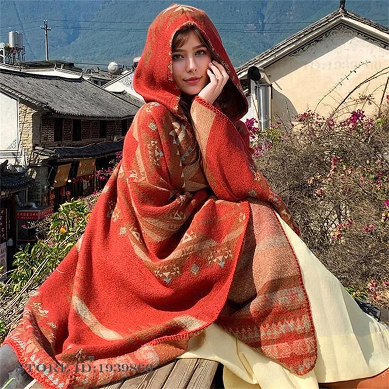 Winter Clothing Essentials - Hooded Warmth Scarf Shawl Capes New