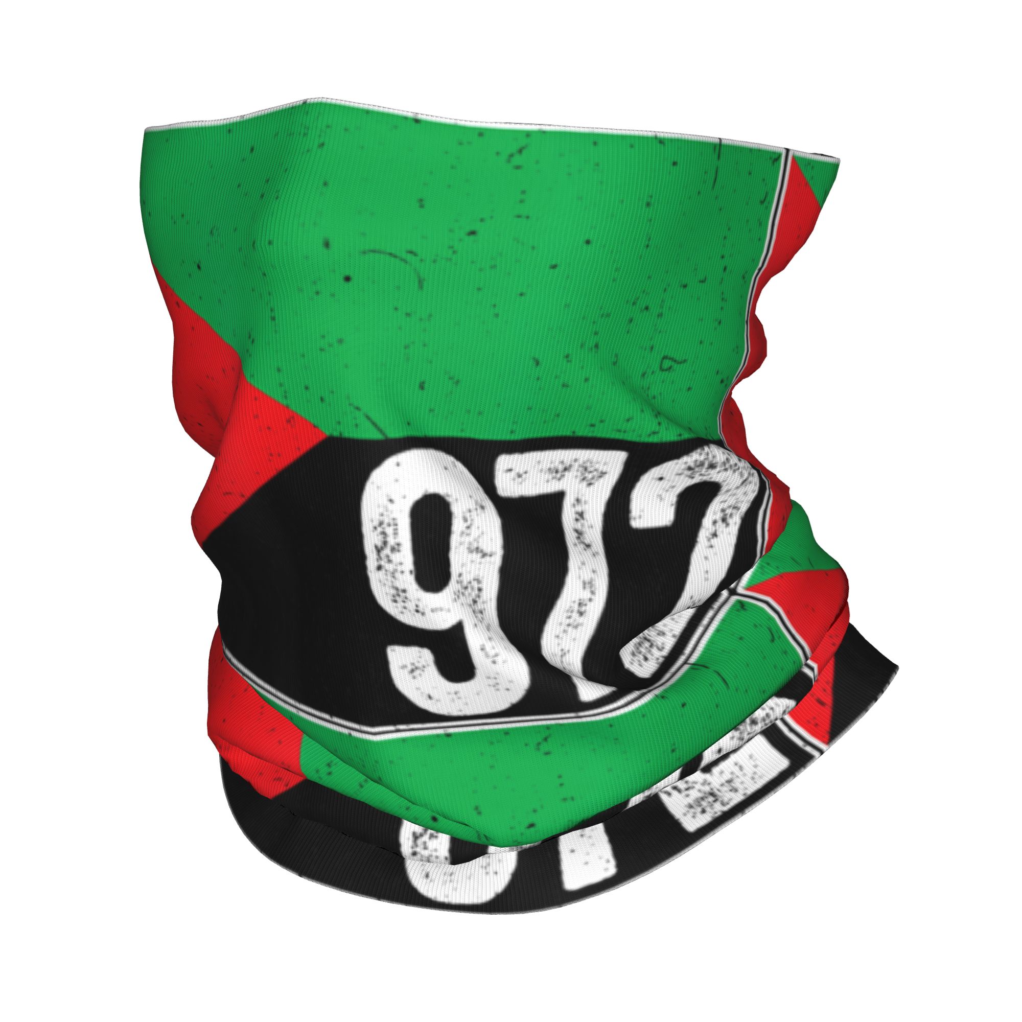 Wool Balaclava Knit - Martinique 972 Madinina Flag Bandana Neck
