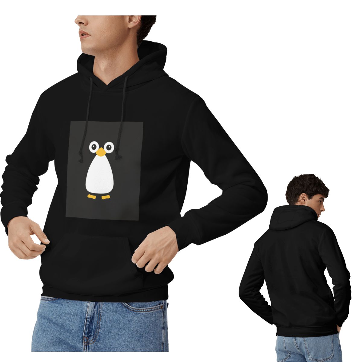 Cute Vector Penguin Hoodies Me - Winter Clothing Vector recension och pris