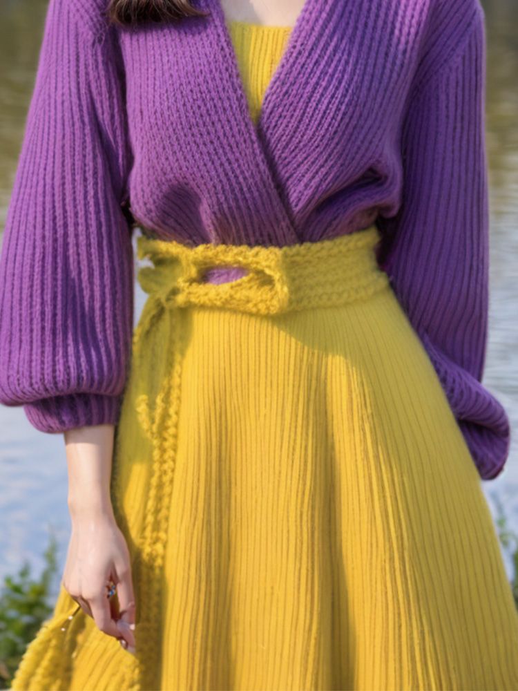 Purple Splicing Yellow Ankle-L - Yellow Winter Clothing recension och pris
