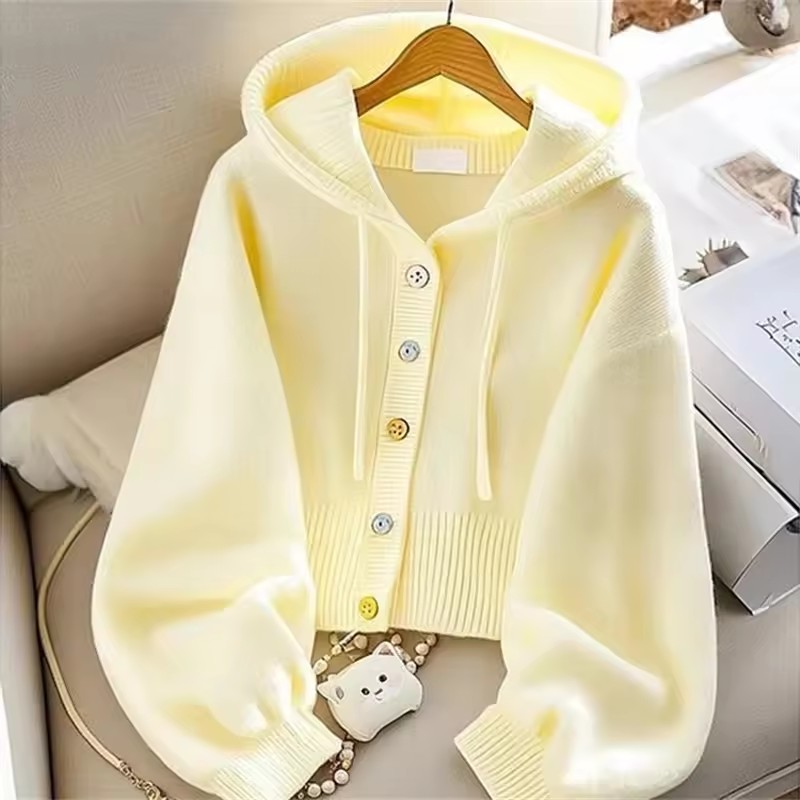 Fashion Hooded Knitted Sweater - Yellow Winter Clothing recension och pris