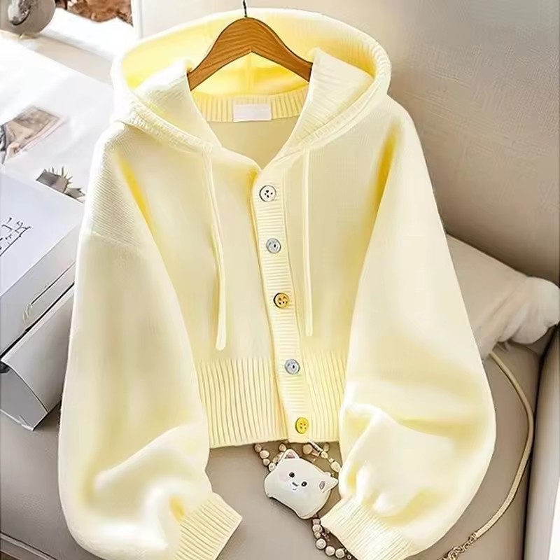Fashion Hooded Knitted Sweater - Yellow Winter Clothing recension och pris