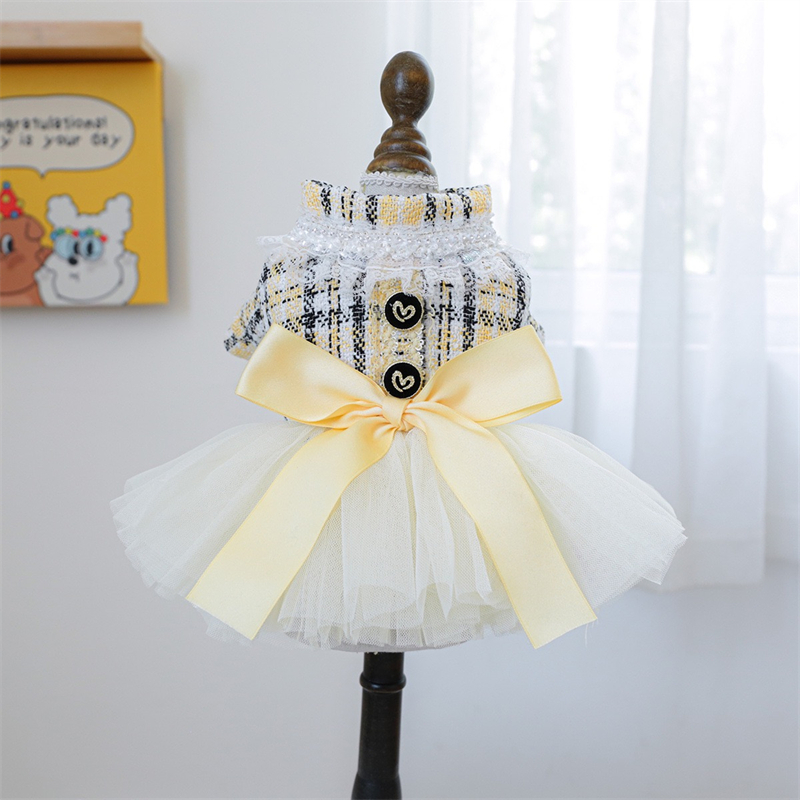 Yellow Ribbon Dresses for Dogs - Yellow Winter Clothing recension och pris