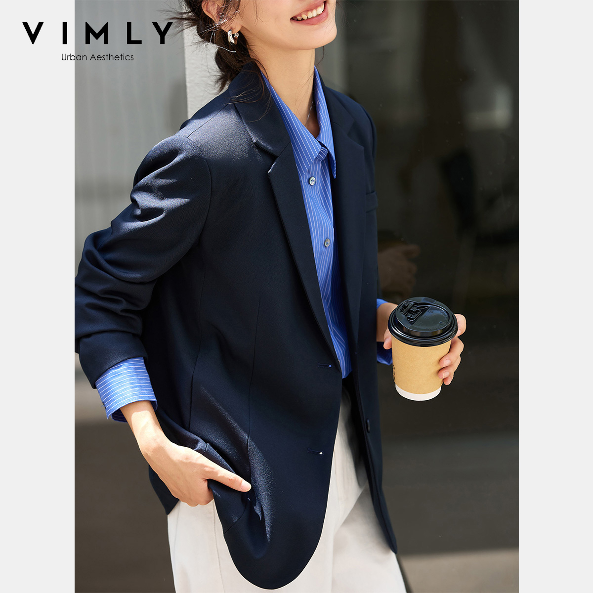 VIMLY Women's Navy Blue Jacket - Winter Clothing Trends 2026 recension och pris