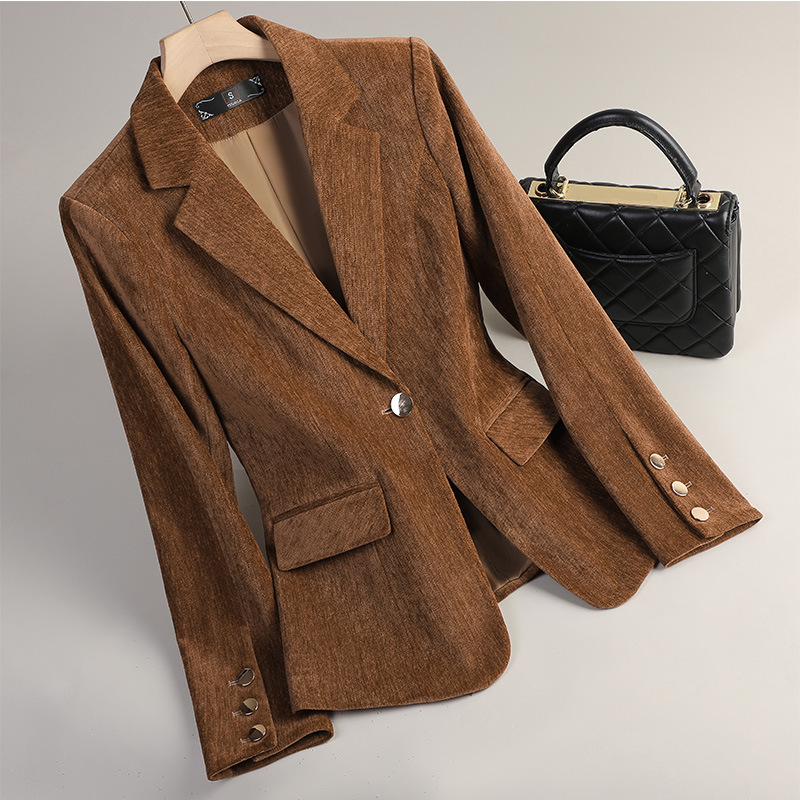 Yellow Gold Velvet Blazer Wome - Yellow Winter Clothing recension och pris