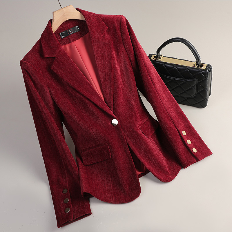 Yellow Gold Velvet Blazer Wome - Yellow Winter Clothing recension och pris
