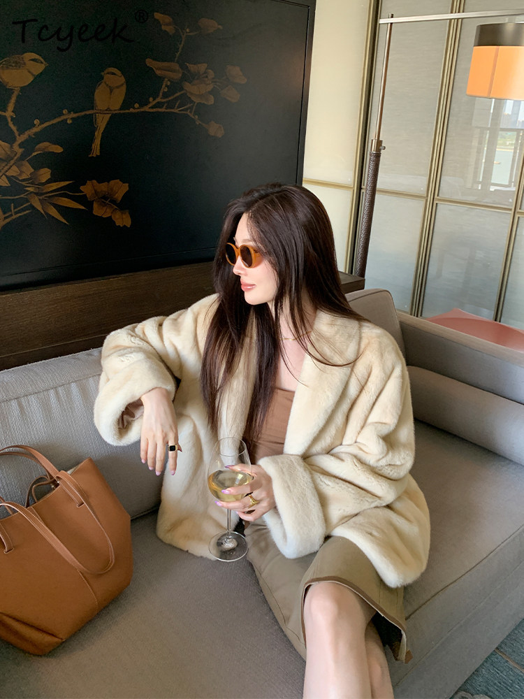 Tcyeek Natural Mink Fur Coat W - Winter Clothing Label recension och pris