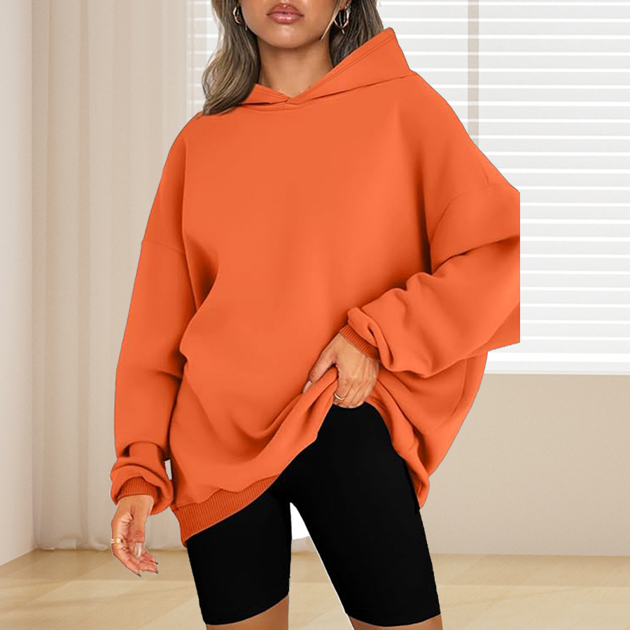 Plus Size Basic Solid Color Ho - Winter Clothing Color recension och pris