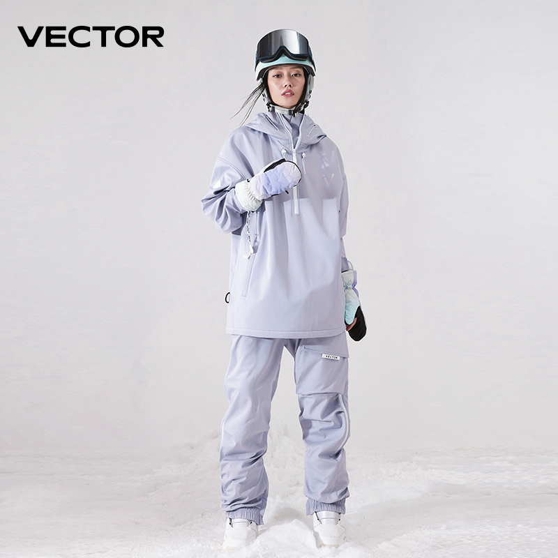 Men Women Solid Color Ski Jack - Winter Clothing Vector recension och pris