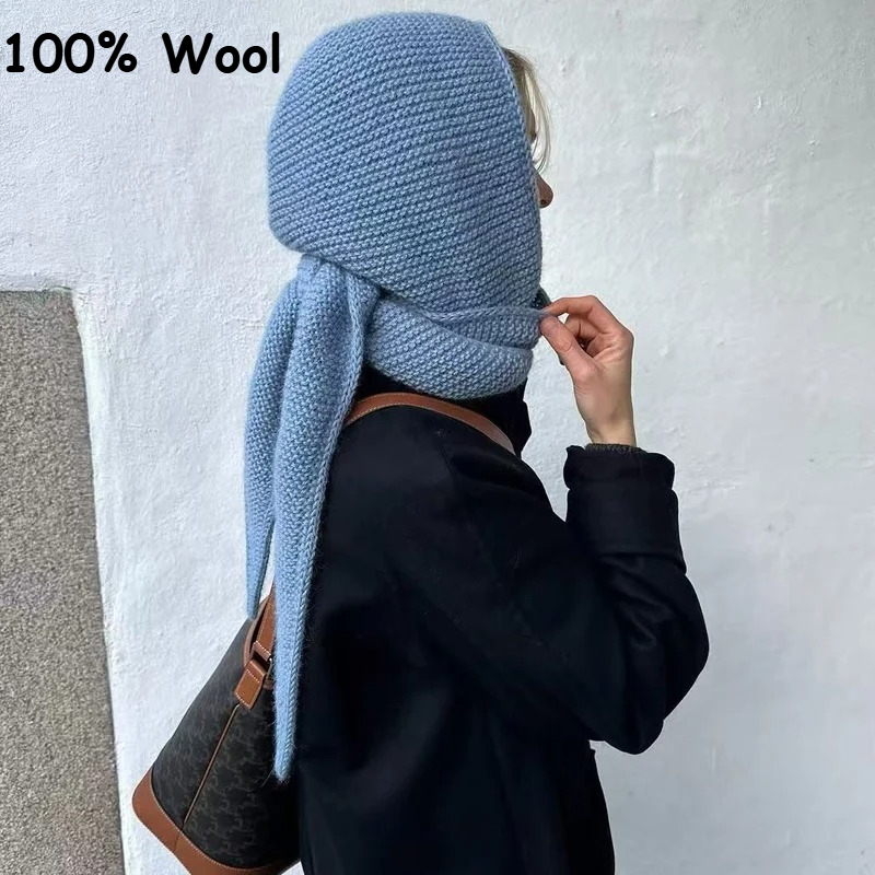 100% Wool Big Sophie Scarf Ove - Wool Balaclava Knit recension och pris