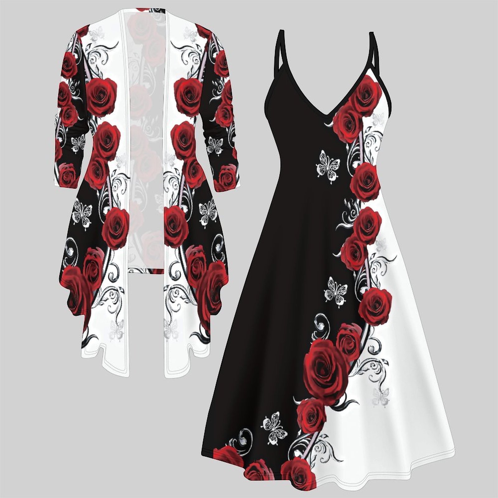 Print Two Piece Set Women Midi - Winter Clothing Deals recension och pris