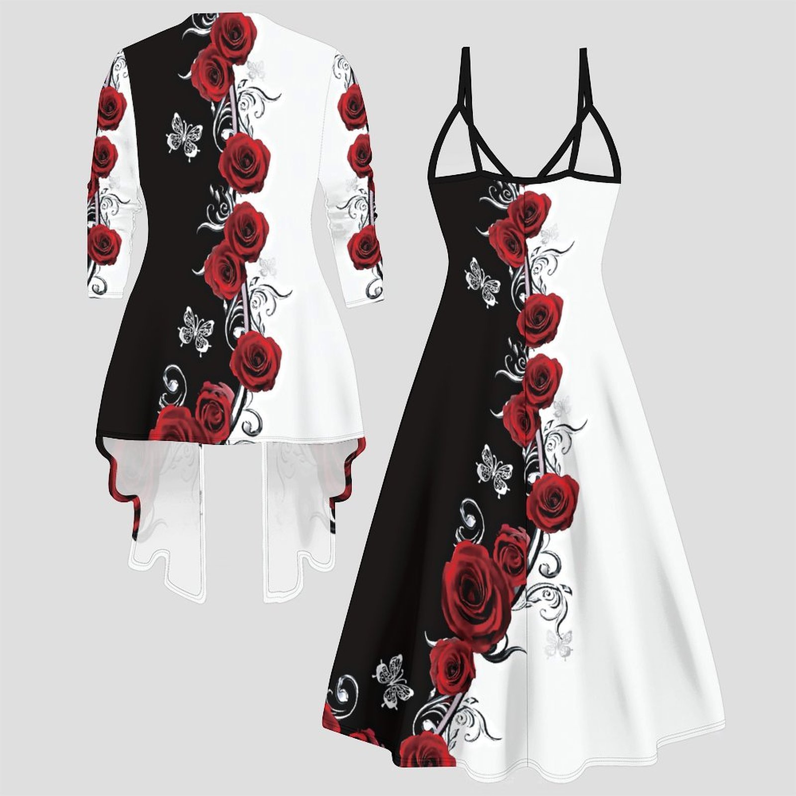 Print Two Piece Set Women Midi - Winter Clothing Deals recension och pris