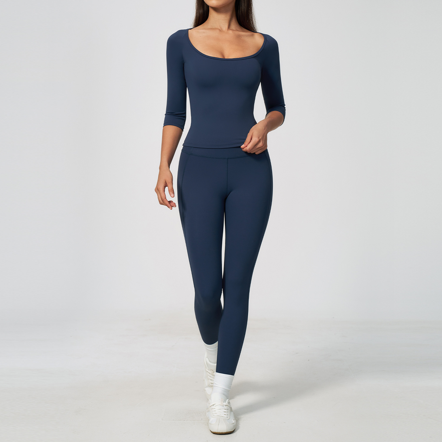 Women 2PCS Yoga Set 3/4 Sleeve - Winter Clothing Logos recension och pris